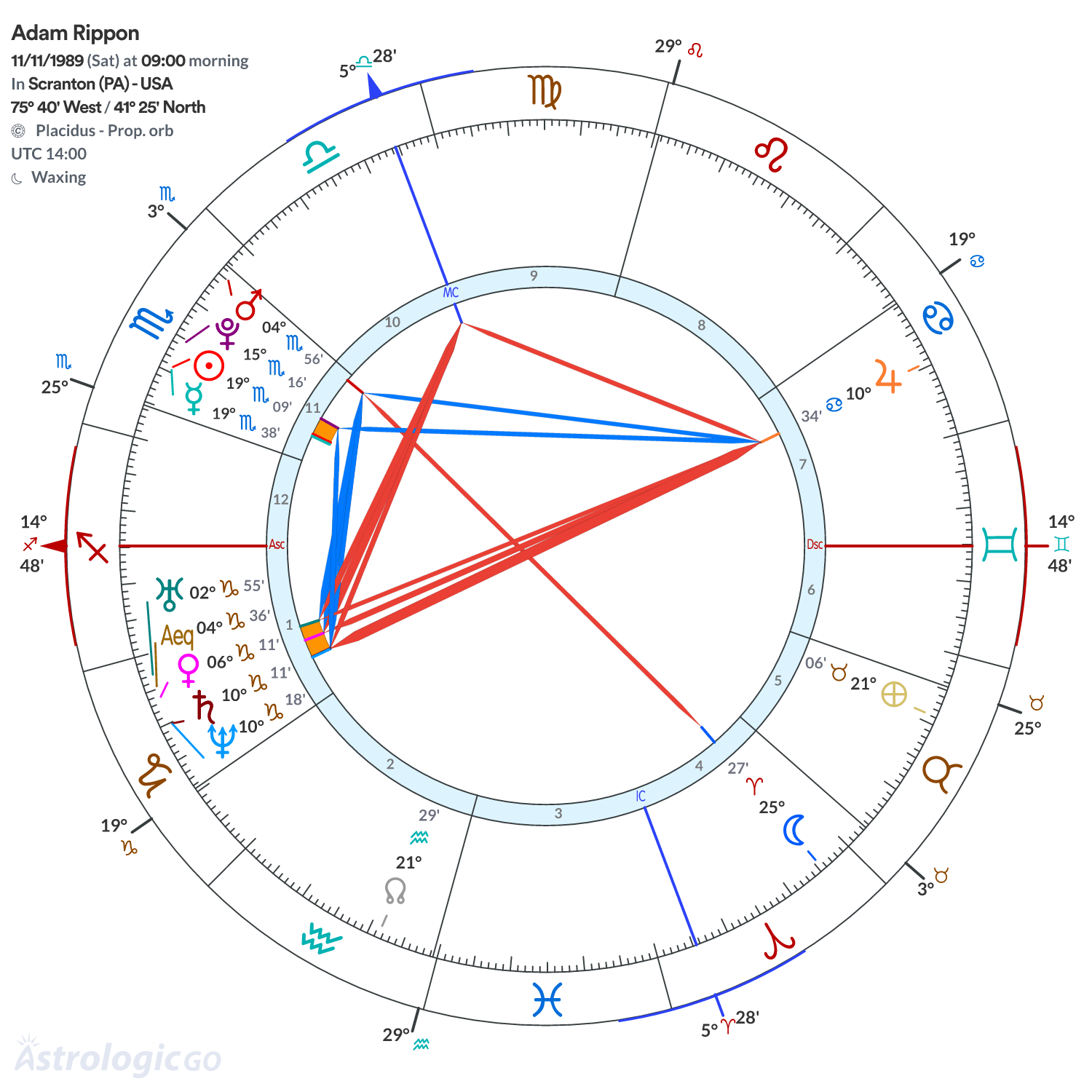 Chart wheel - Adam Rippon