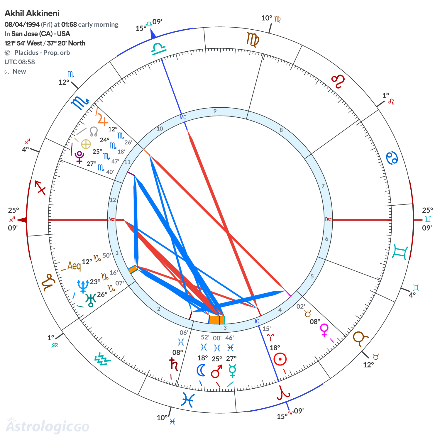 Chart wheel - Akhil Akkineni
