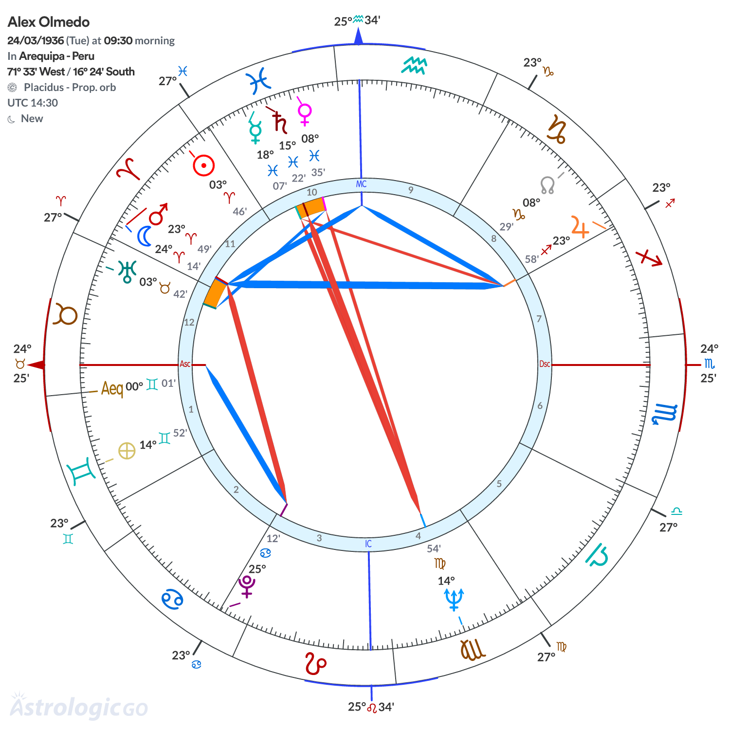 Chart wheel - Alex Olmedo