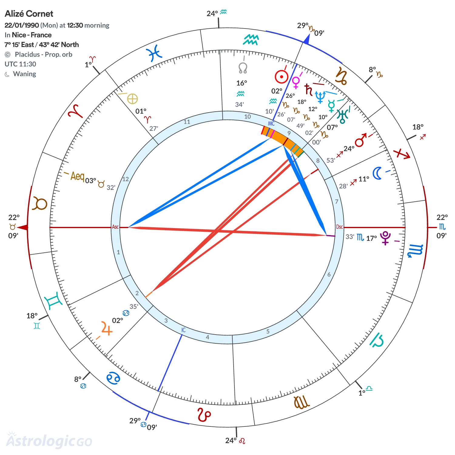 Chart wheel - Alizé Cornet