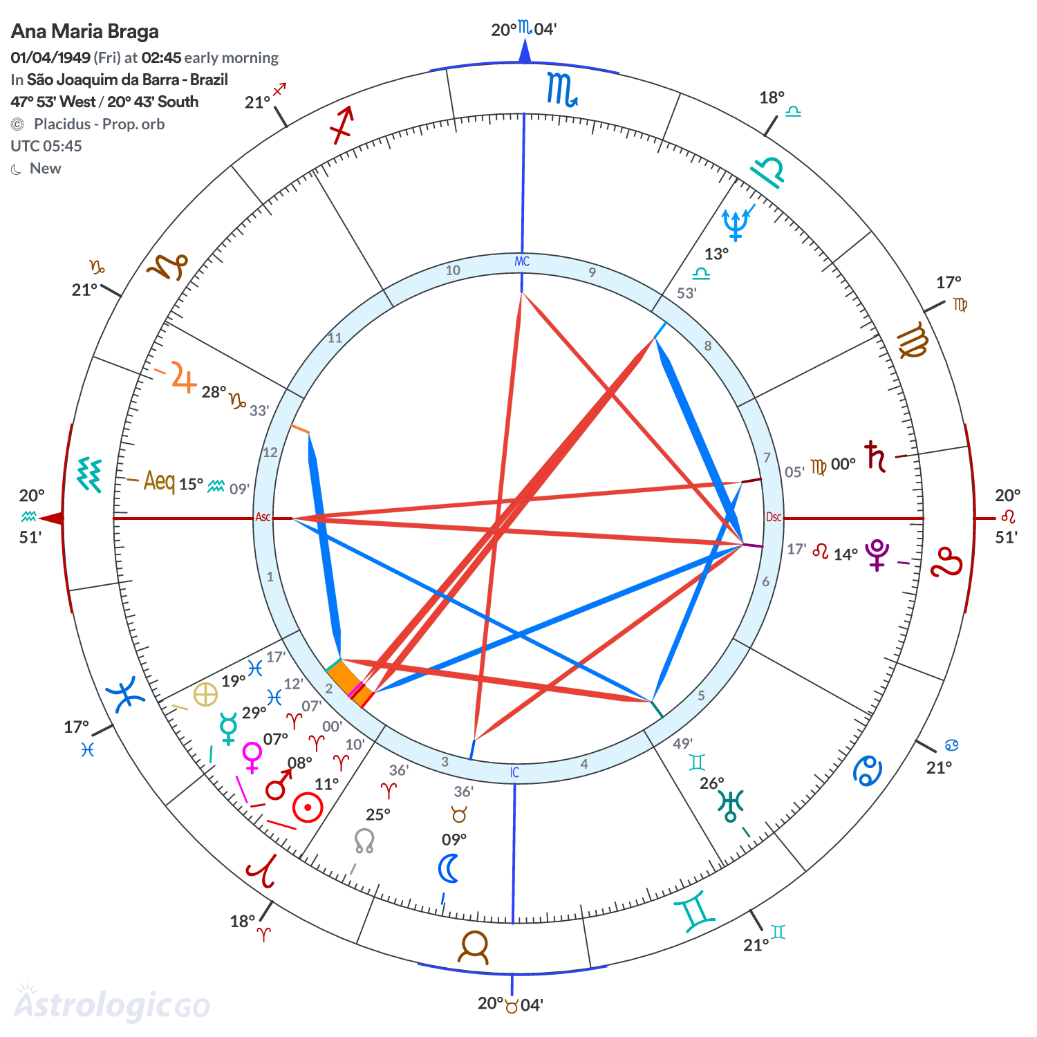 Chart wheel - Ana Maria Braga