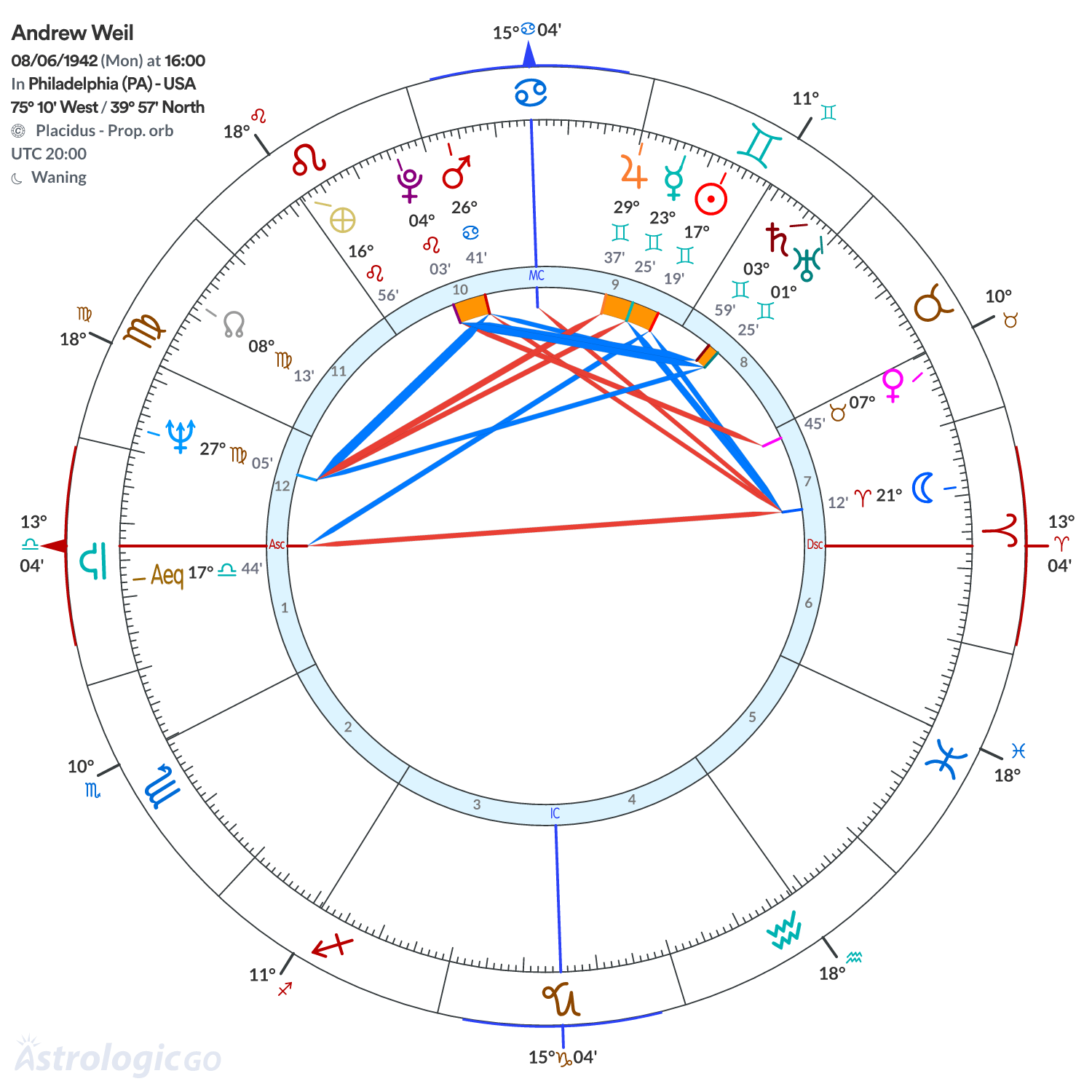 Chart wheel - Andrew Weil