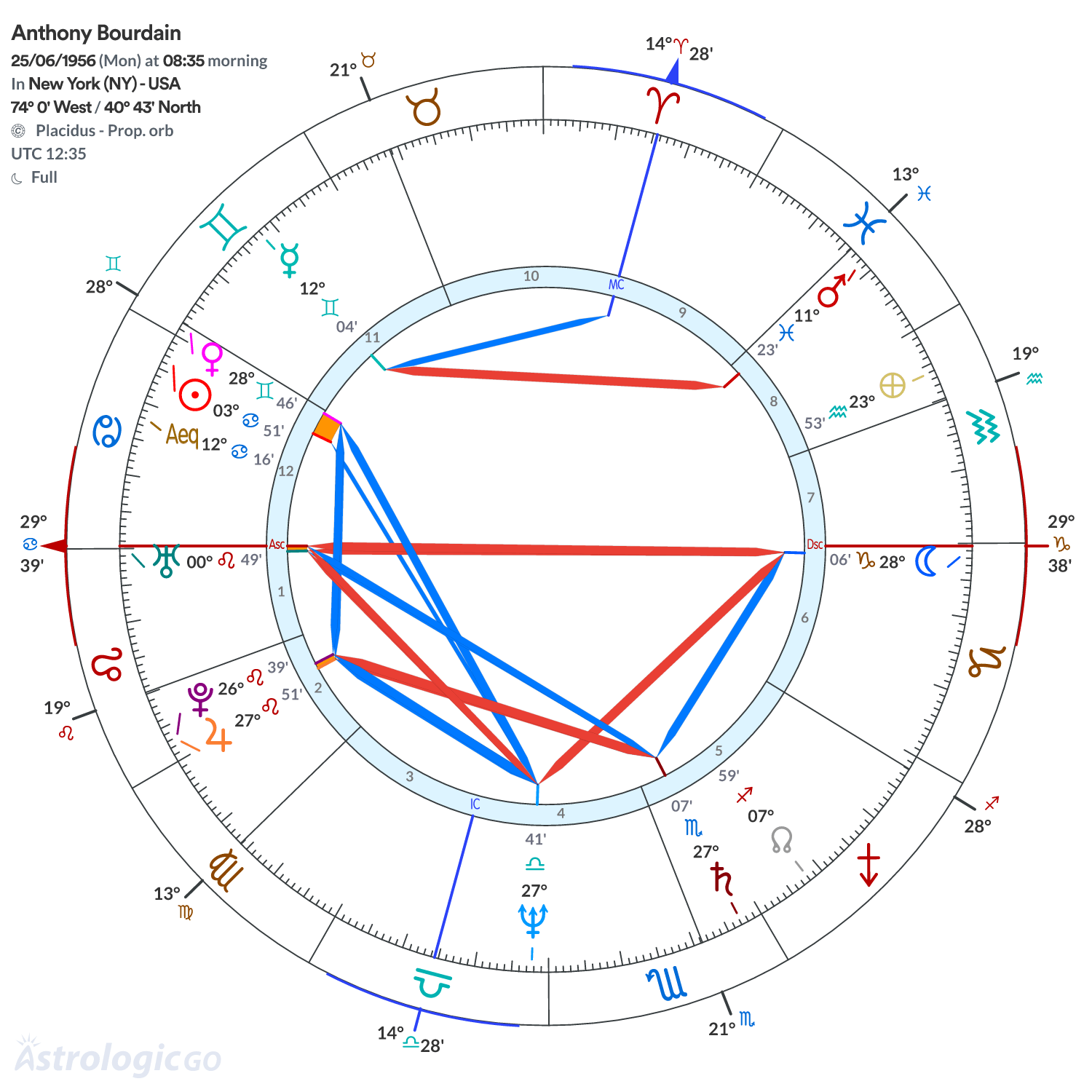 Chart wheel - Anthony Bourdain