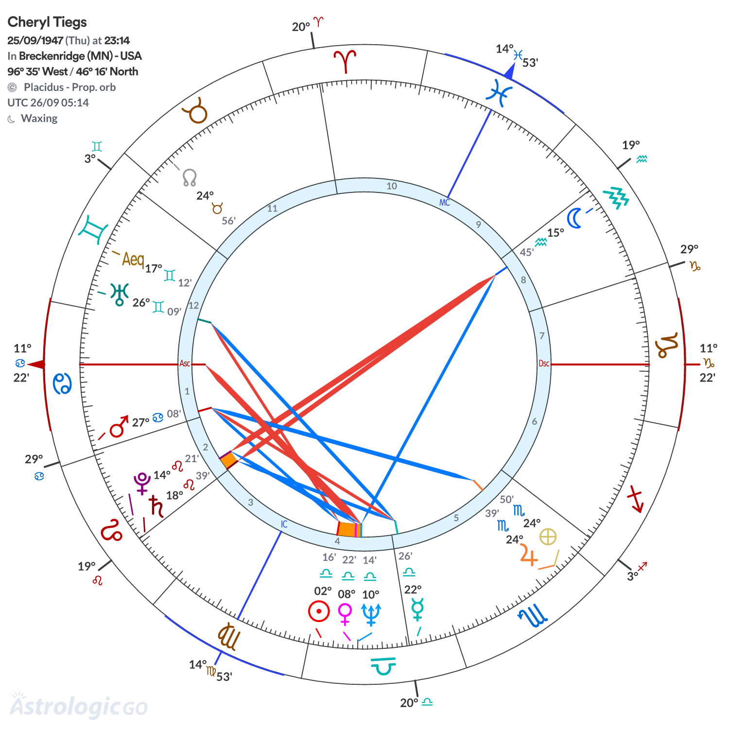 Chart wheel - Cheryl Tiegs