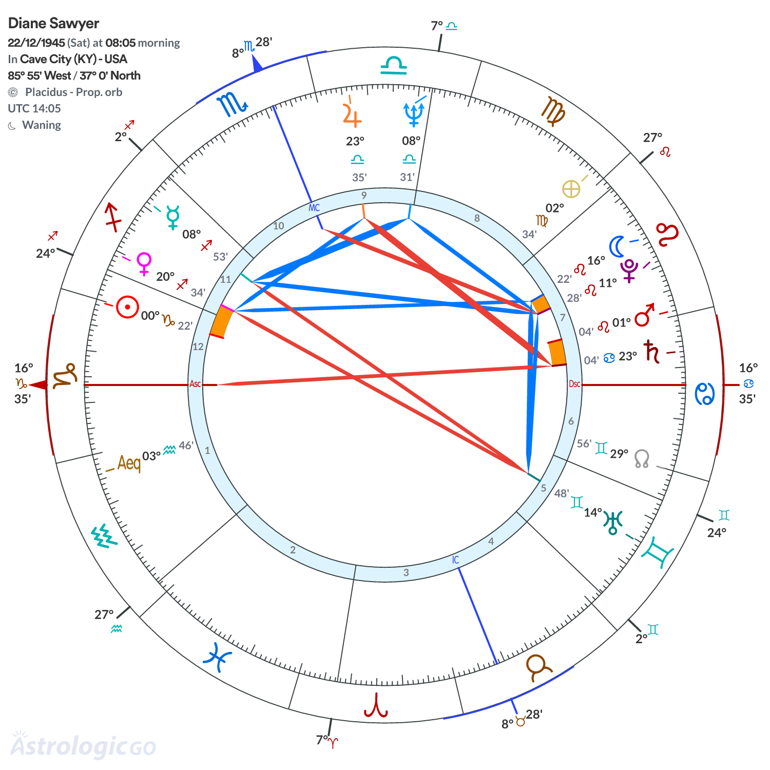 Chart wheel - Diane Sawyer
