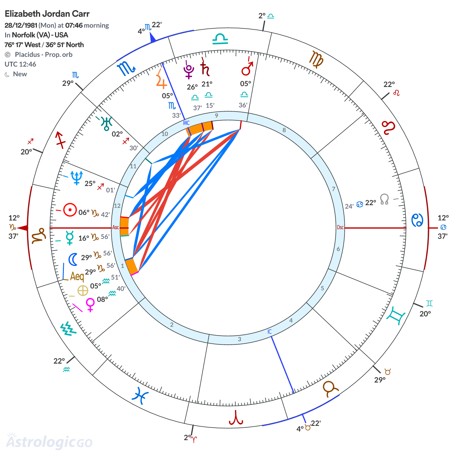 Chart wheel - Elizabeth Jordan Carr