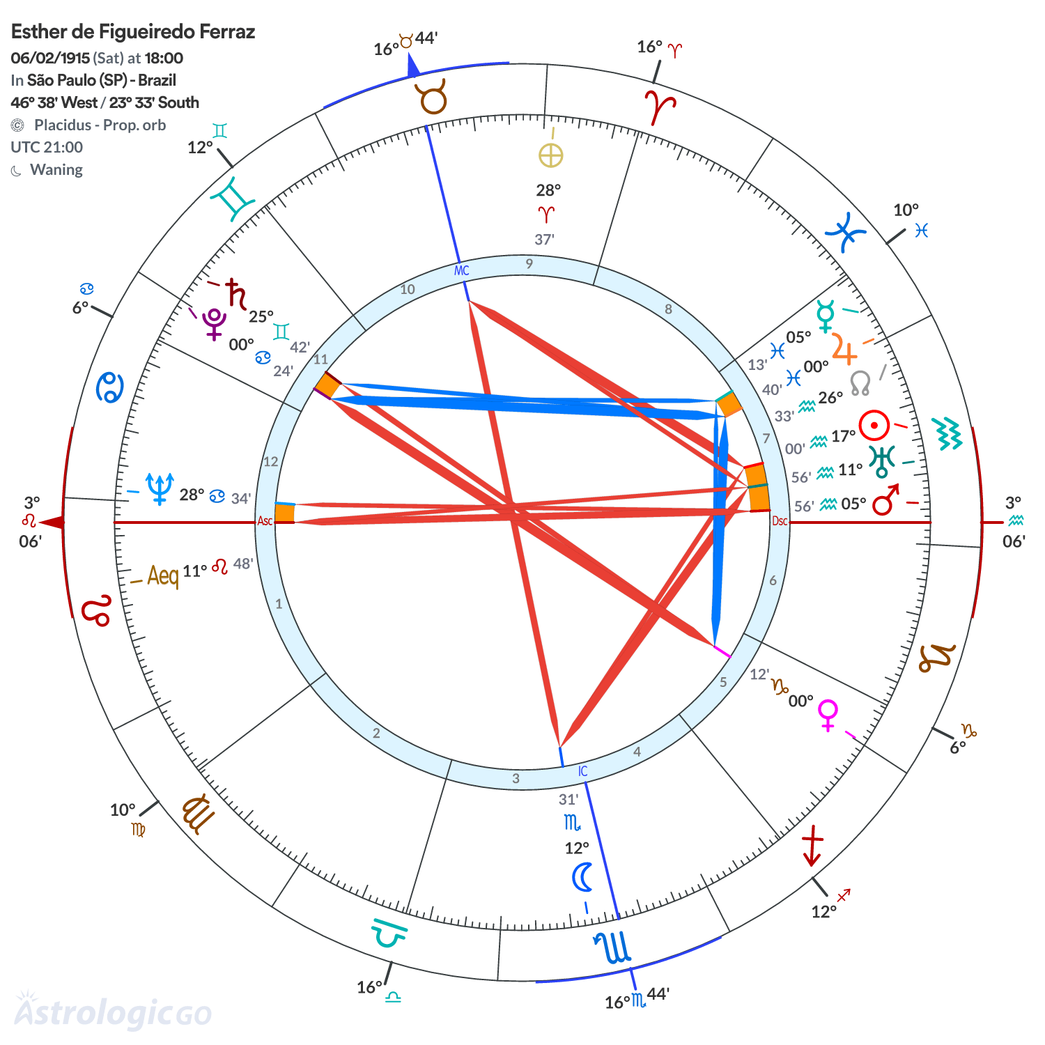 Chart wheel - Esther de Figueiredo Ferraz