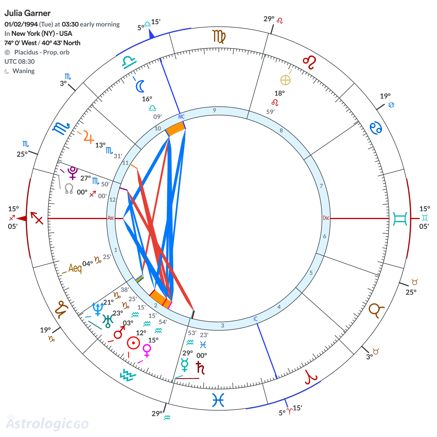 Chart wheel - Julia Garner