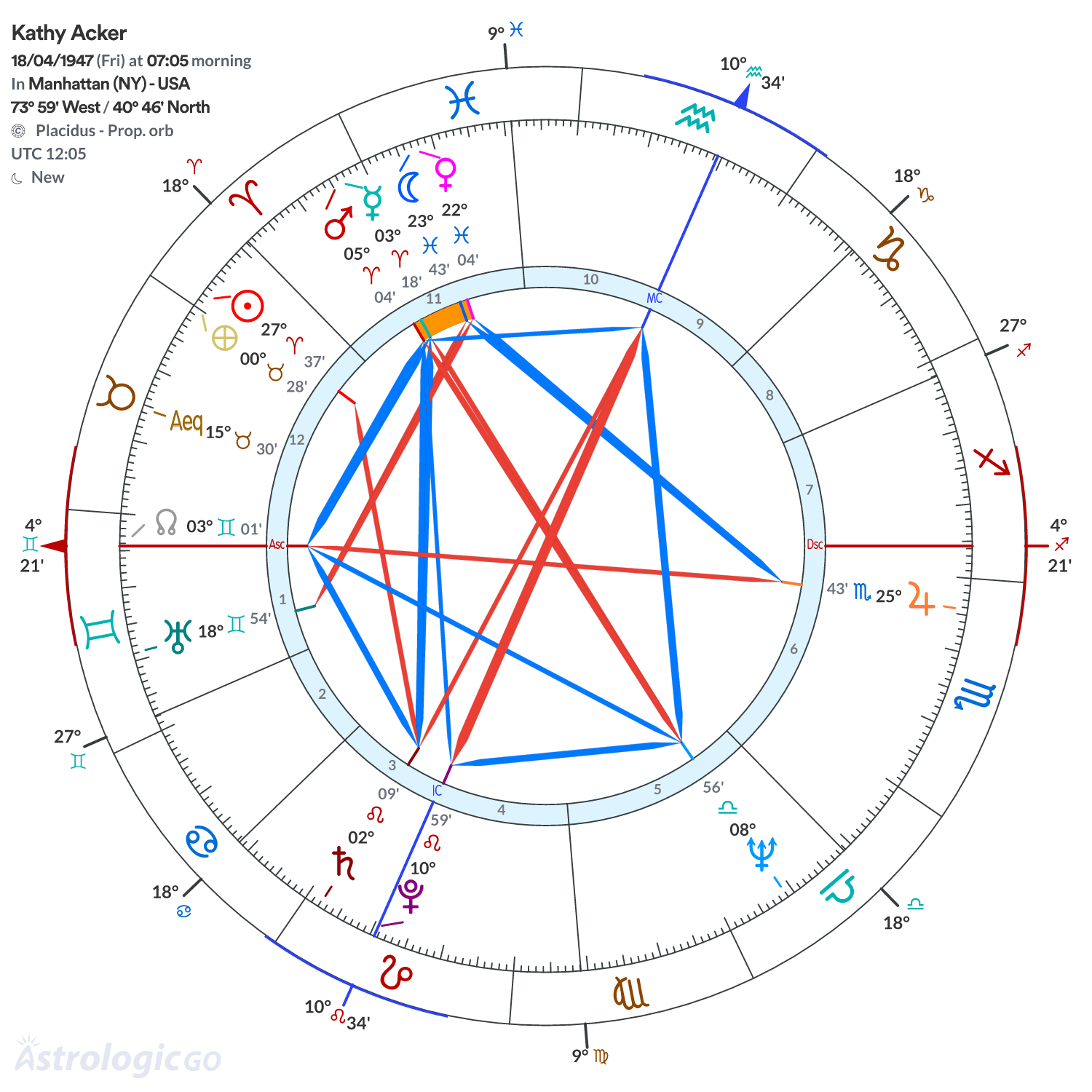 Chart wheel - Kathy Acker