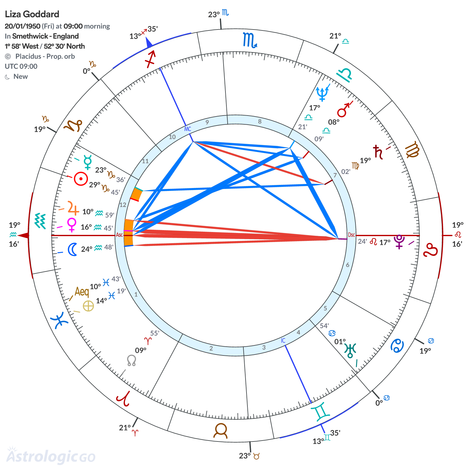 Chart wheel - Liza Goddard