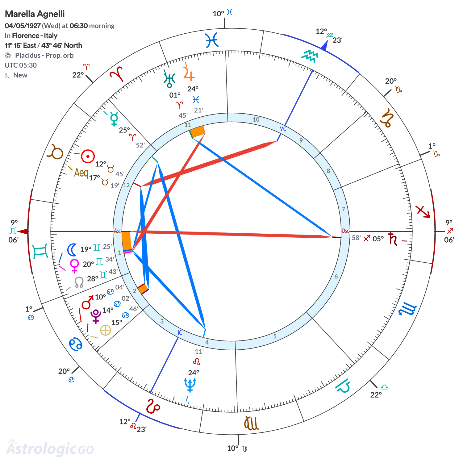 Chart wheel - Marella Agnelli