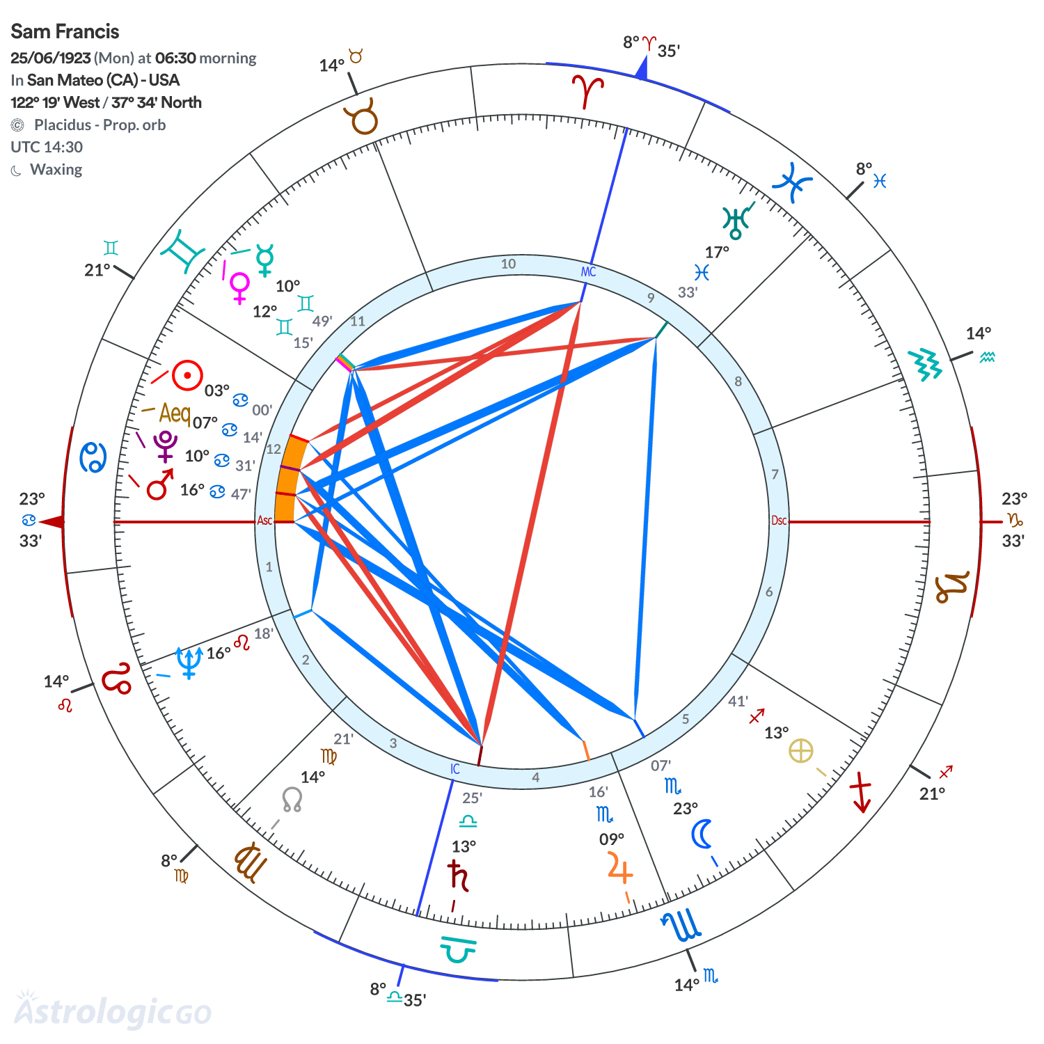 Chart wheel - Sam Francis